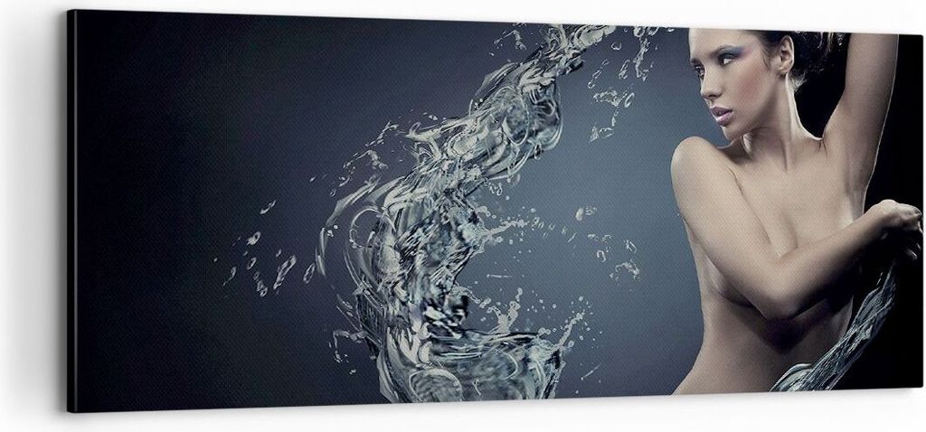 Bild auf Leinwand - Leinwandbild - Weiblich modell posieren schön - 100x40cm - Wand Bild - Wanddeko - Leinwanddruck - Bilder - Kunstdruck - Wandde...