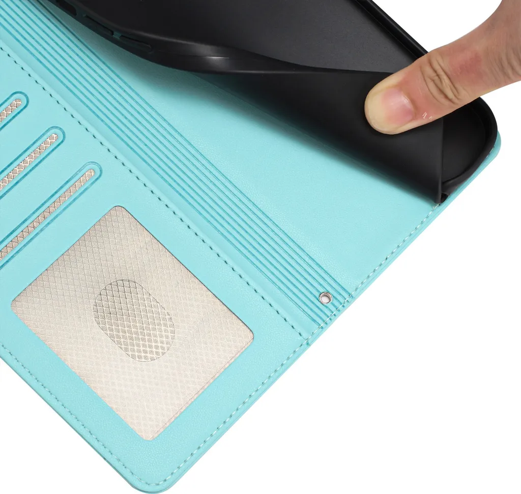 Custodia In Pelle AKABEILA Per Realme 8 Pro – Portafoglio A Libretto Con Chiusura Magnetica E Slot Per Carte – Marrone Chiaro - 2