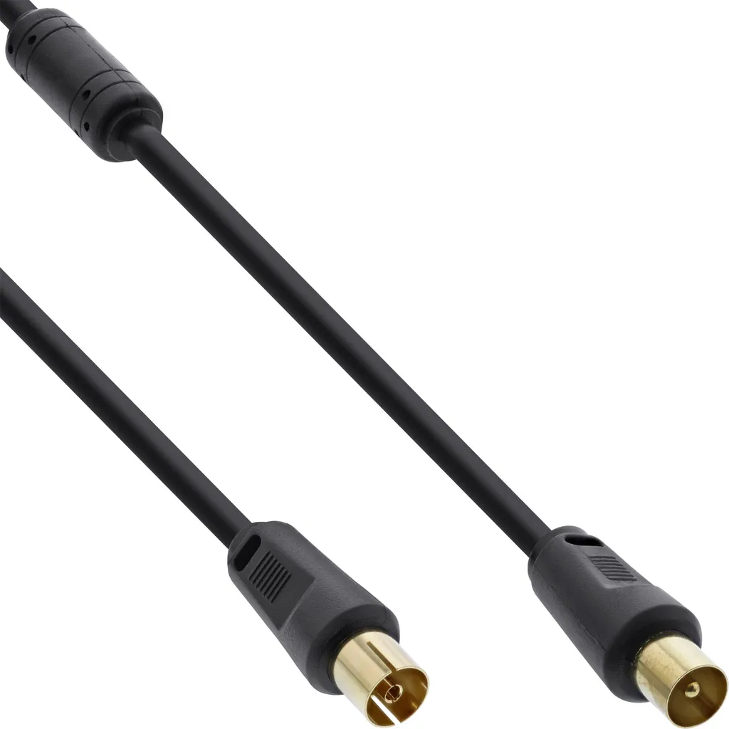 Cavo Coassiale TV 20m InLine 85dB Schermato Oro per 4K e HD