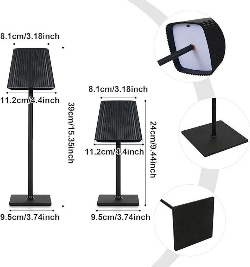 Tischlampe Kabellos, LED Tischleuchte, Dimmbar Touch Akku Produktbild 6