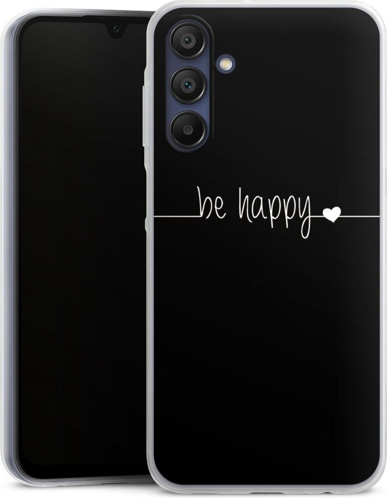 DeinDesign Slim Hülle für Samsung Galaxy A15 5G Silikon Case Ultra Dünn Handyhülle Glück Sprüche Statement