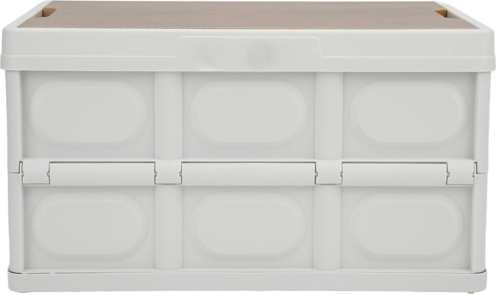 30L Outdoor Multifunktional Faltspeicherbox verdickter abnehmbar tragbar mit Holzplatte für Weiß