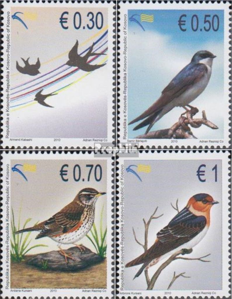 Briefmarken Kosovo 2010 Mi 170-173 (kompl.Ausg.) postfrisch Vögel