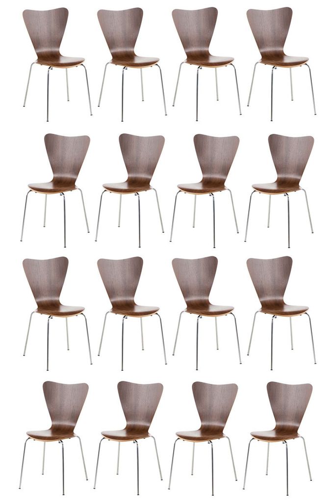 CLP 16er Set Besucherstuhl Calisto stapelbar Farbe:walnuss