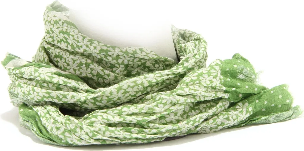 Pashmina Femme Vert et Blanc 7830S Accessoire de Mode en Tissu Doux