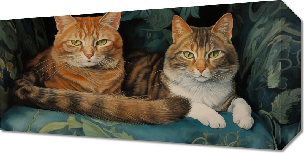 Bild 40x20cm Katzen auf dem Sessel