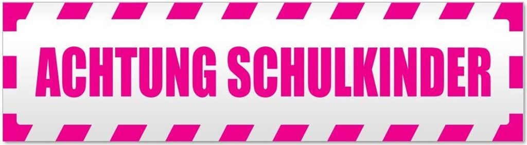 Kiwistar Achtung Schulkinder gestreift Magnetschild Schild magnetisch - 45cm Pink - Magnetfolie für Auto PKW Kfz