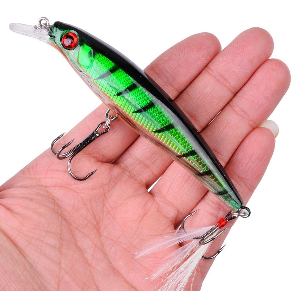 11,2 cm / 13,6 g Minnow Bionic Köder mit scharfen Haken, Zunge, harter künstlicher Schwimmköder, Süßwasser- und Salzwasser-Forellenangelzubeh...