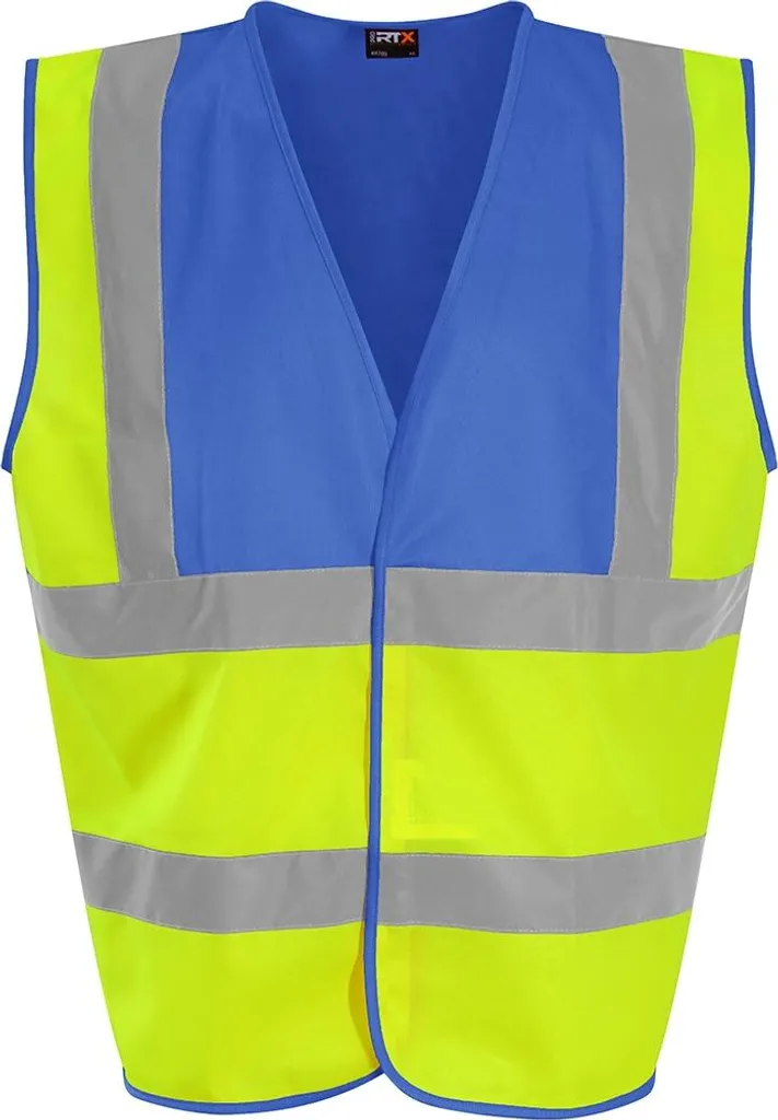 PRO RTX - Gilet "Alta visibilità" per uomo/donna unisex PC4002 (XXL) (giallo/blu reale)