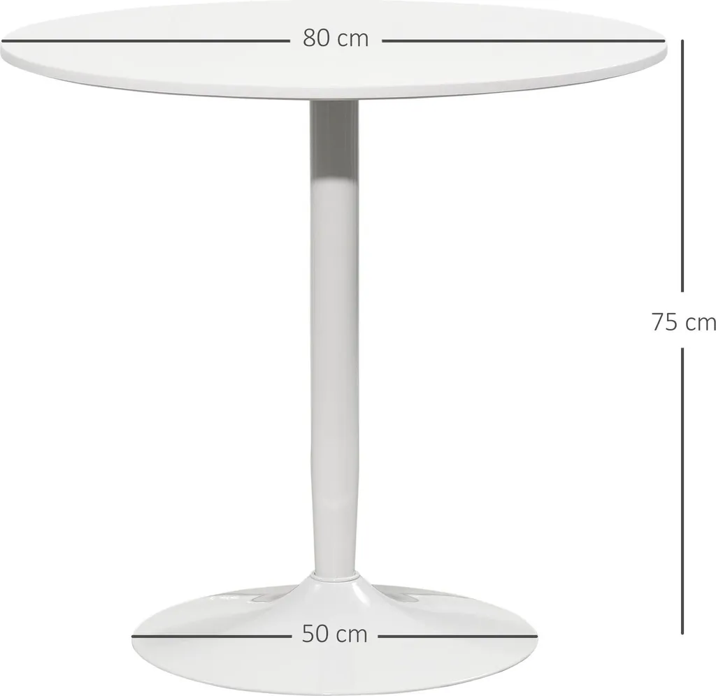 Table ronde 2 personnes blanche : la solution pour petits espaces - 6