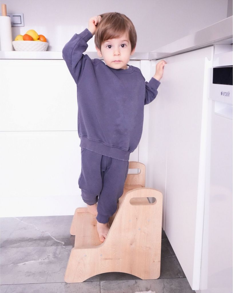 Skye Decor, Steps, Tritthocker für Kinder, Braun, 100 % MDF, 38 x 38 x 41 cm