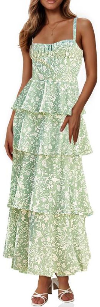 Imily Bela Maxikleid mit Blumenmuster, Spaghettiträgern, Produktbild 
