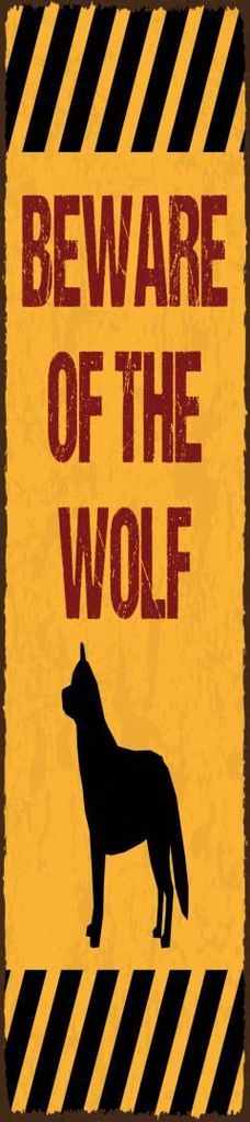 vianmo Blechschild 46x10 cm Wolf