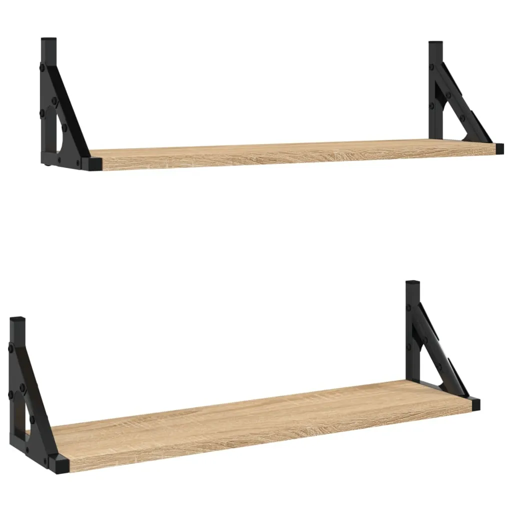 Offerta Set 2 Mensole 60 cm Rovere Sonoma - Risparmio Spazio Parete