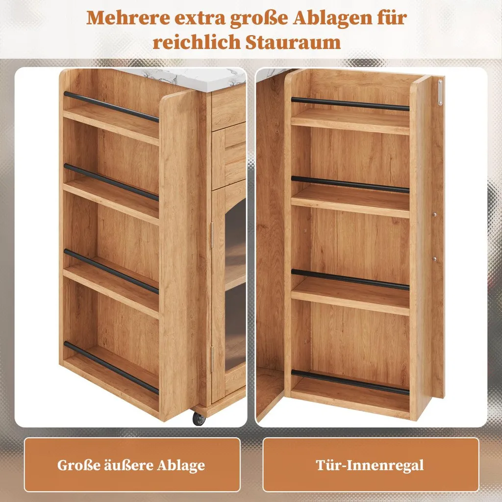 Table de bar de cuisine extensible pour repas et préparation de repas