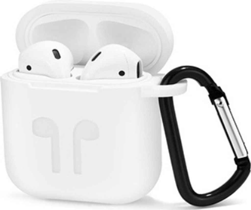 starfix Skin Silikon-Tasche Schutz-Hülle Cover für Apple Airpods 1. & 2. Gen, weiß