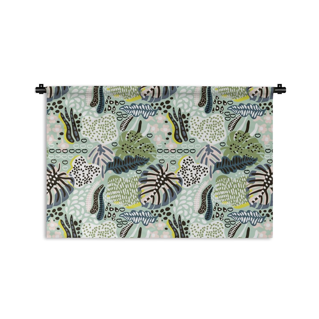 MuchoWow Wandteppich Wandbehang Pflanzen - Formen - Dschungel - Muster 150x100 cm Tapisserie Dekoration Wandtuch - Waschbar - Tapisserien - Wand-...