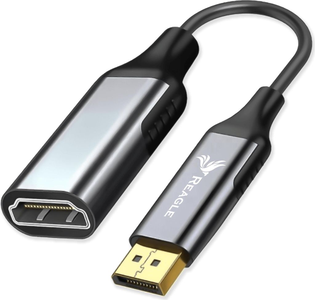 Reagle Displayport-Adapter Für Hdmi 2.0 Dp-Kabel – Hdmi Signalübertragung Von Displayport Zu Hdmi In 4K@60Hz Full Hd 240Hz Perfekt Für Unterwegs