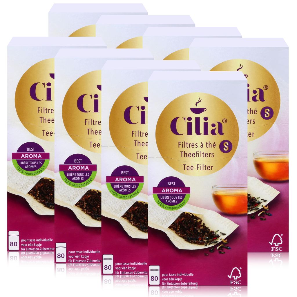 CILIA Teefilter 80 Stk. Grösse S ohne Halter verwendbar ( 8er Pack )