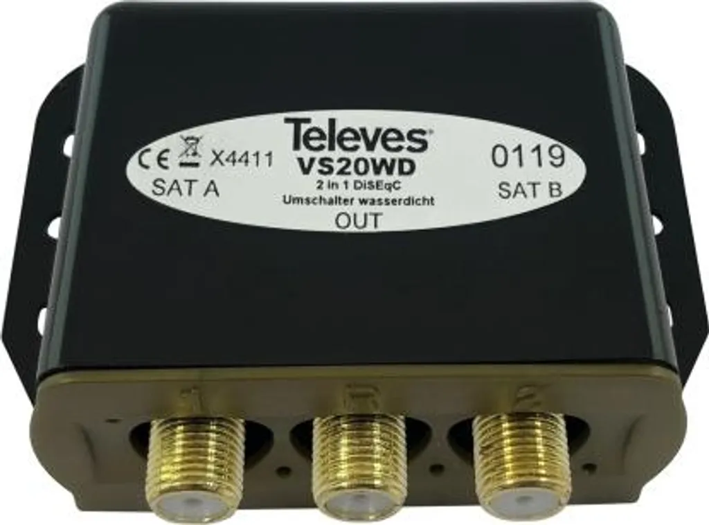 Commutateur DiSEqC étanche Televes VS20WD double entrée LNB blindé