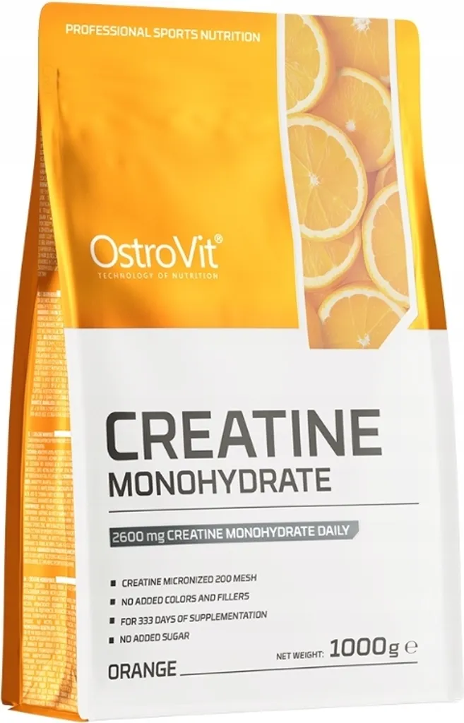 Créatine Monohydrate en Poudre Goût Orange 1kg pour Force et Endurance