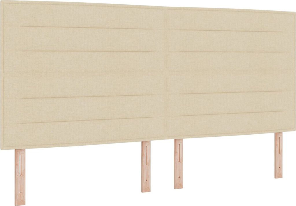 Kopfteil Linien Design Creme 200 cm Stoff, Kopfteile DesignMöbel Neu
