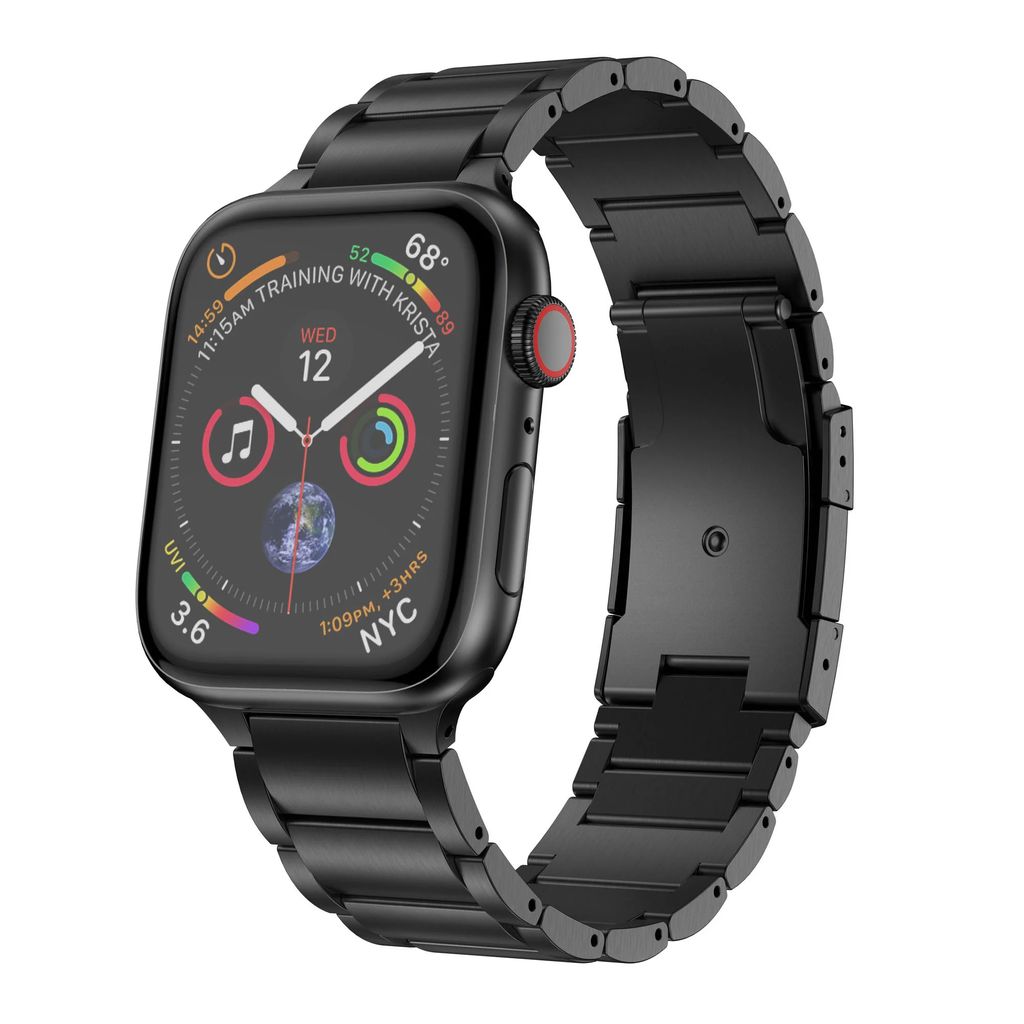 Strap-it Apple Watch 8 Titanarmband (Schwarz)