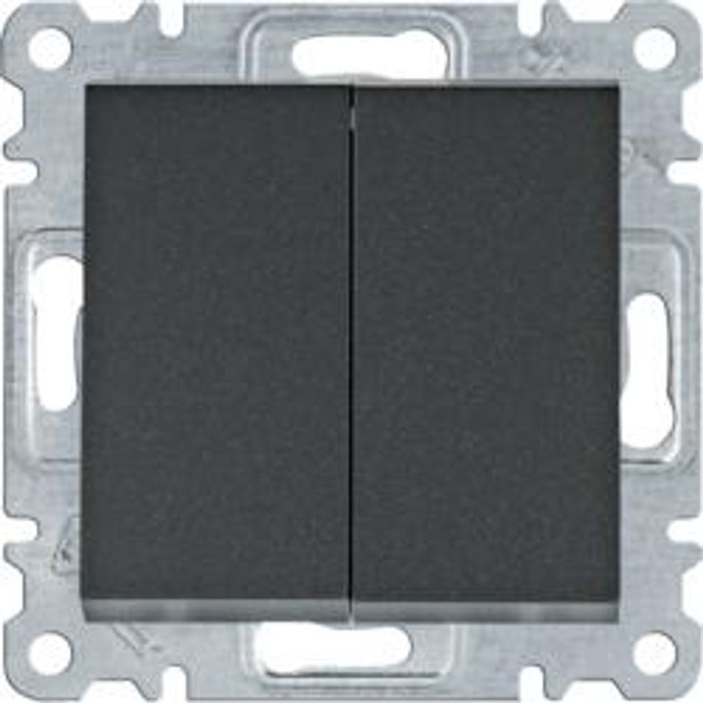 HAGER lumina Doppel-Wechselschalter schwarz WL0053