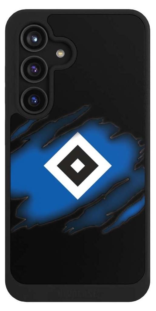 NIVOCASE Hülle für Samsung Galaxy S24 Handyhülle NIVOcore Case Schwarz HSV Hamburger SV Offizielles Lizenzprodukt