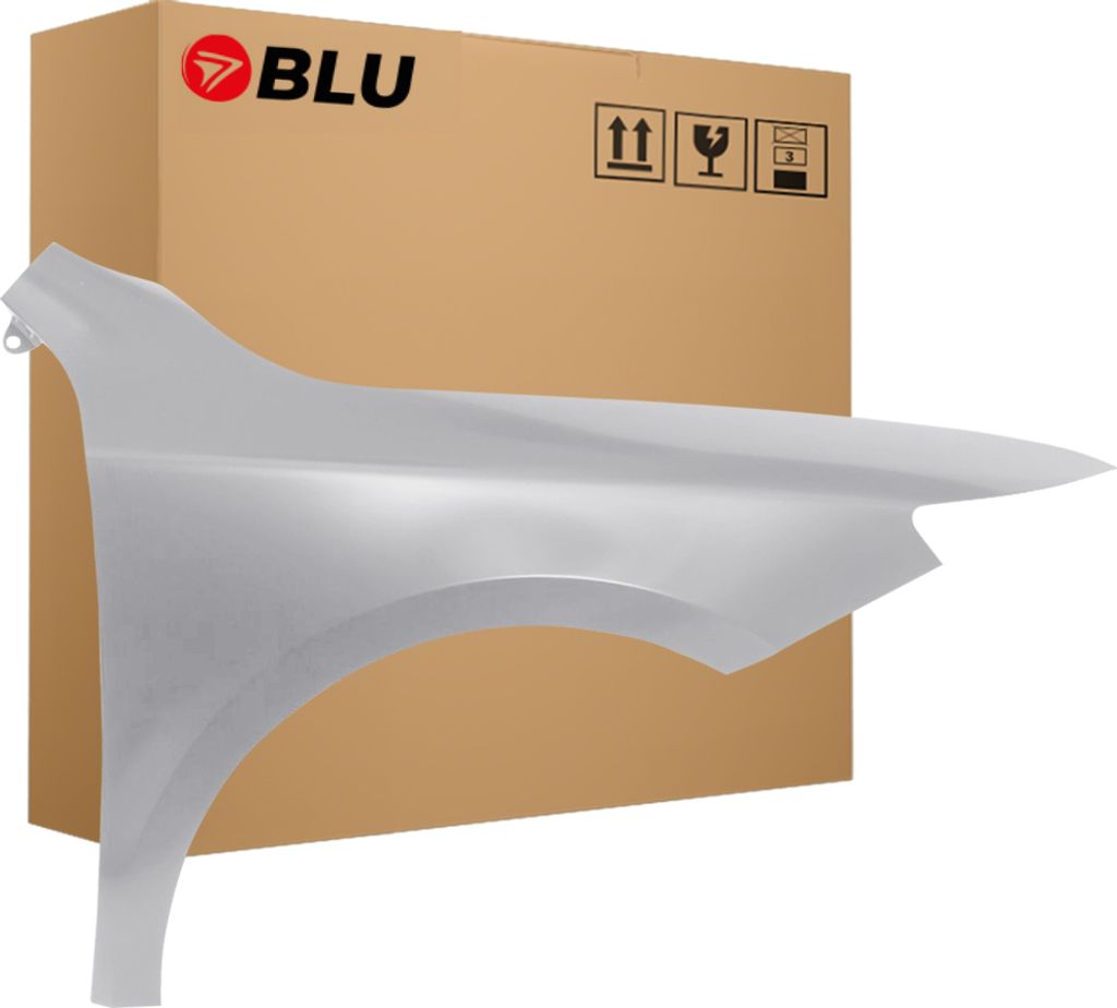 BLU Kotflügel Passend für Skoda Superb II 3T LIFT LF8L Rechts Silber StahlGrau | 2013-2015 | Vorderseite Vorne | Lackiert | Einbaufertig