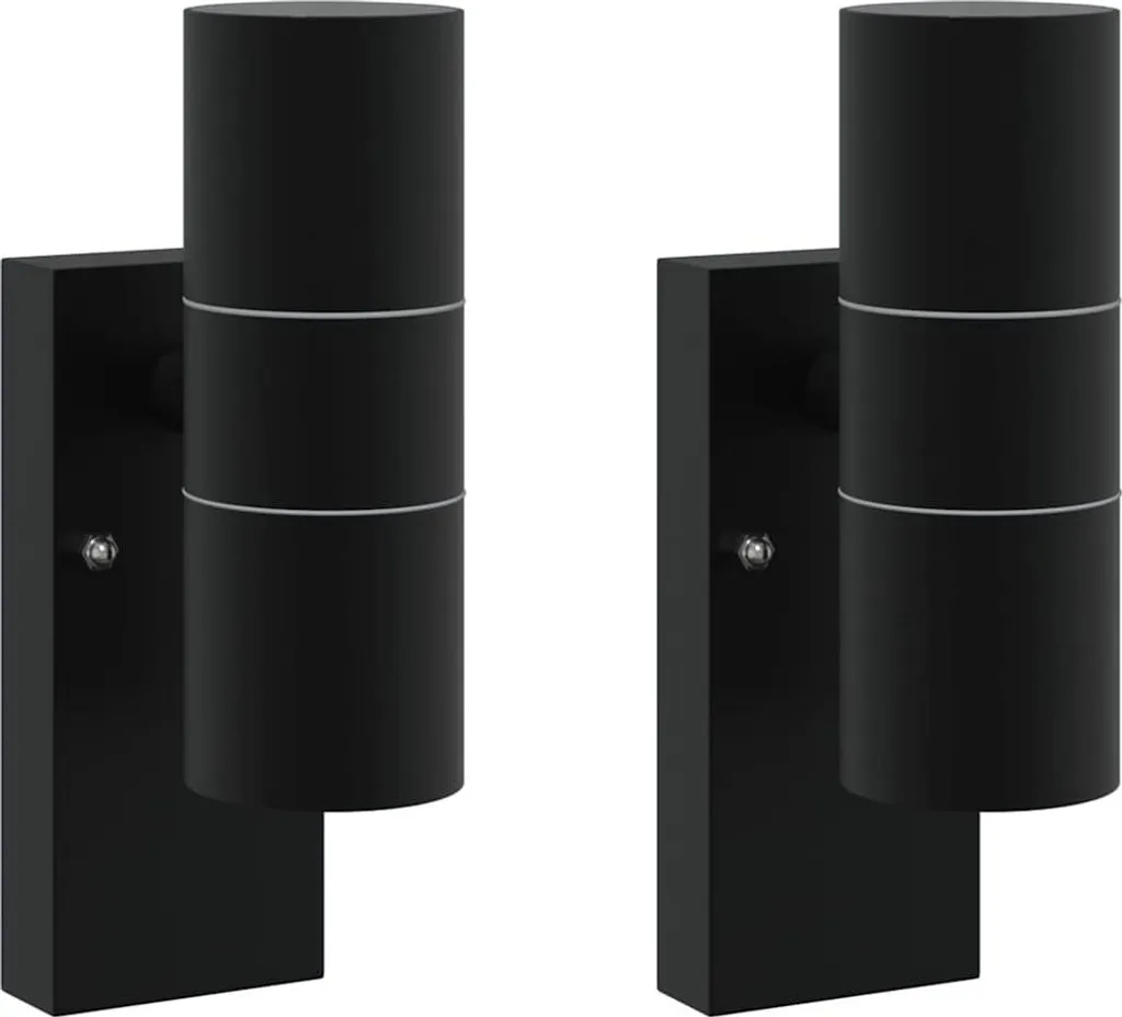 Illuminazione Esterni Chic: Set 2 Applique Nere vidaXL per Patio