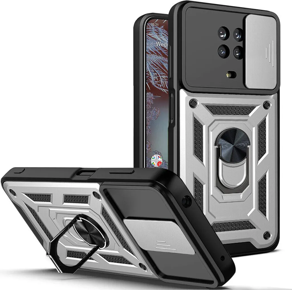 Custodia Privacy Nokia G10 G20: Protezione Camera e Anti-Caduta Silver