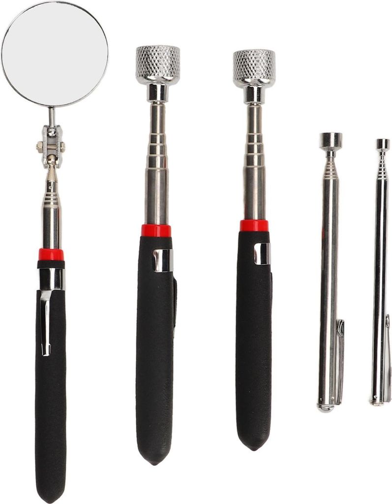 5-teiliges Set Magnetgreifer (15 lb, 10 lb, 3,5 lb, 1,5 lb), Teleskop-Magnetgreifer und runder Inspektionsspiegel