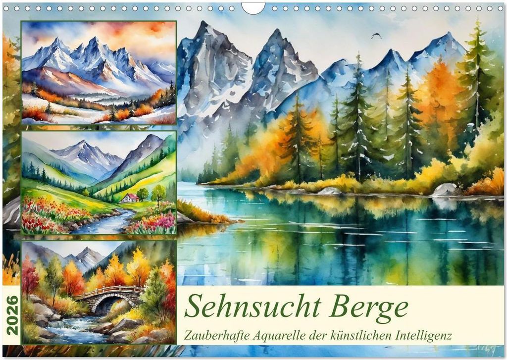 Sehnsucht Berge (Wandkalender 2026 DIN A3 quer), CALVENDO Monatskalender