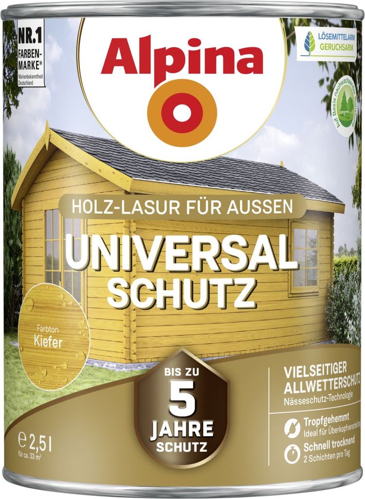 Alpina Holzlasur Universal-Schutz2,5L kiefer Produktbild 