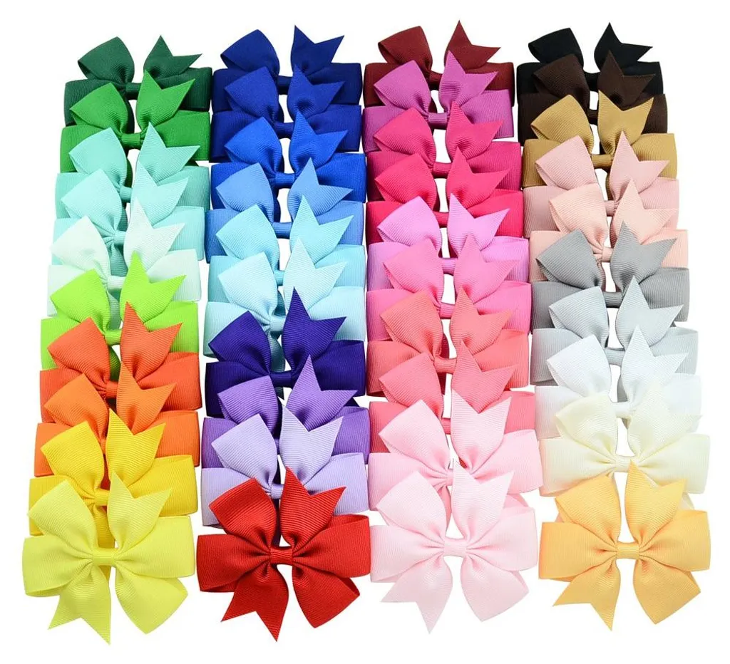 Barrettes anti-glisse pour cheveux fins de bébé - Lot de 40 nœuds 7,6 cm