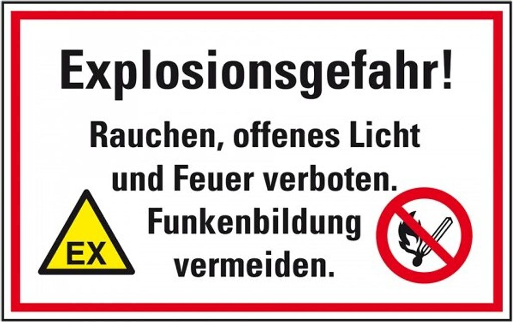 Dreifke Schild I Hinweis-Kombischild Explosionsgefahr! Rauchen, offenes Lich...
