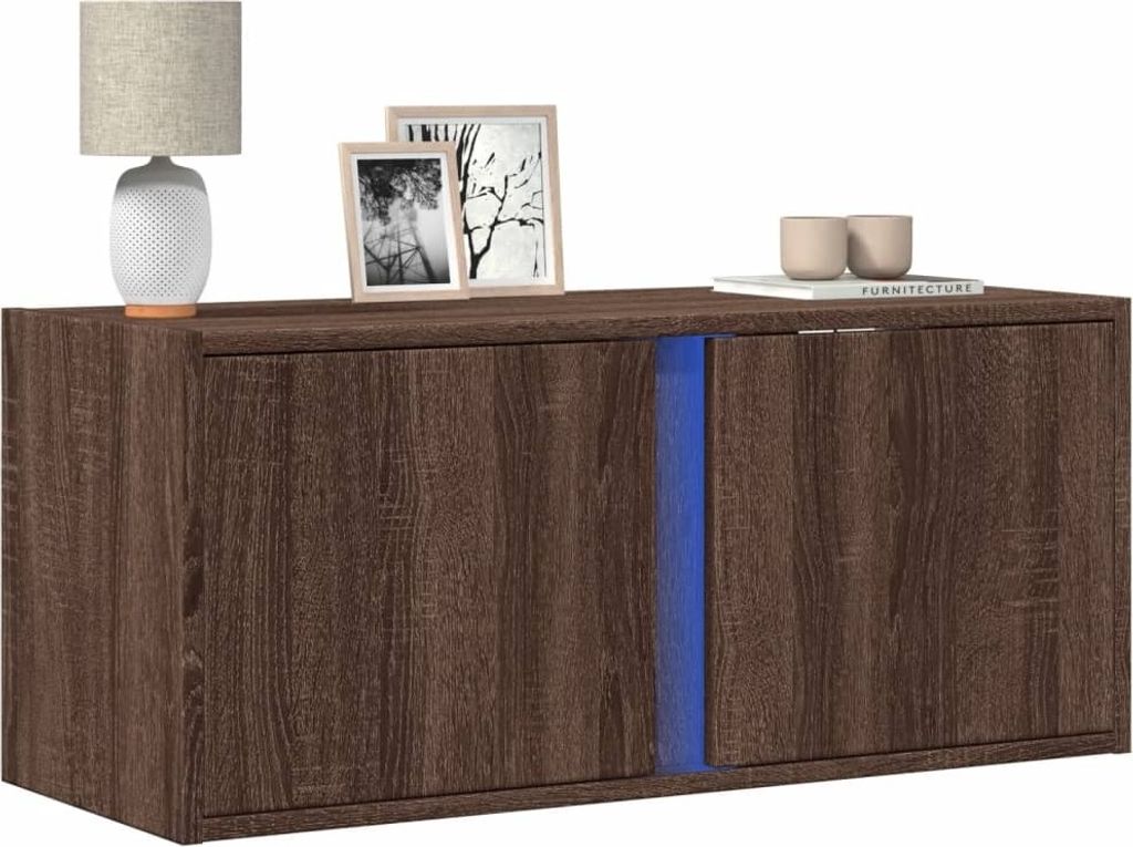Maison Exclusive - TV-Wandschrank mit LED-Beleuchtung Eichen-Optik 80x31x35 cm