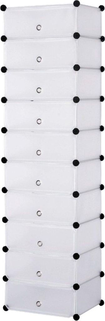 Happyment Luxe Sneakerbox – Weiß – 10er Set – Schuhaufbewahrung – Stapelbar – Schuhregal – Aufbewahrungsbox