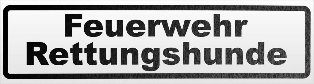 Kiwistar Feuerwehr Rettungshunde Magnetschild Schild magnetisch - 30cm Schwarz - reflektierend - Magnetfolie für Auto PKW Kfz