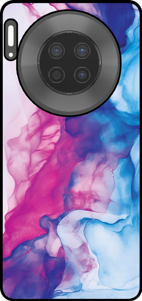 Smartphonica Telefon Fall geeignet für Huawei Mate 30 mit rosa blau Marmor Print - TPU Backcover Fall Rose blau Marmor Design