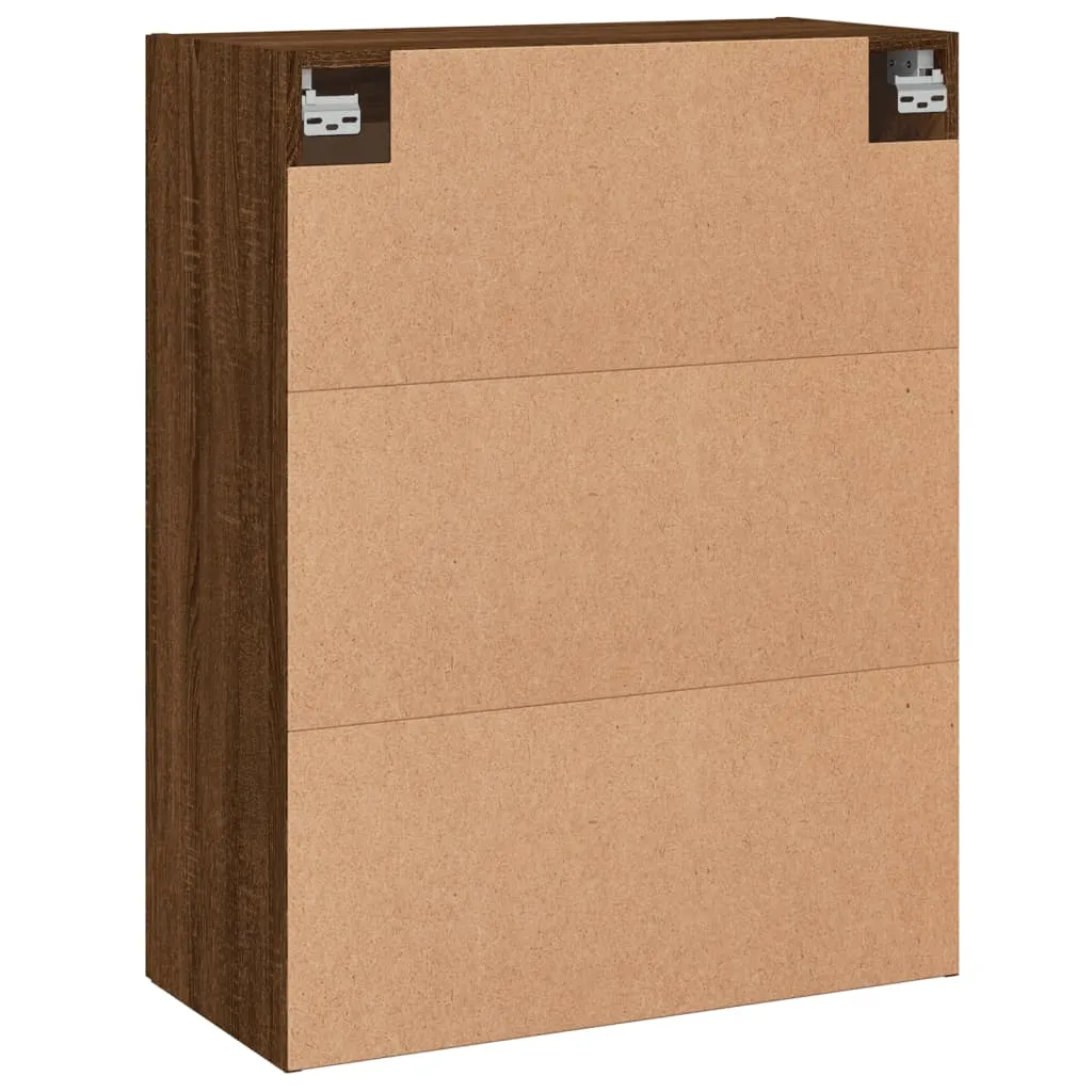 Meuble de rangement mural marron aspect chêne 90 cm en bois robuste - 10