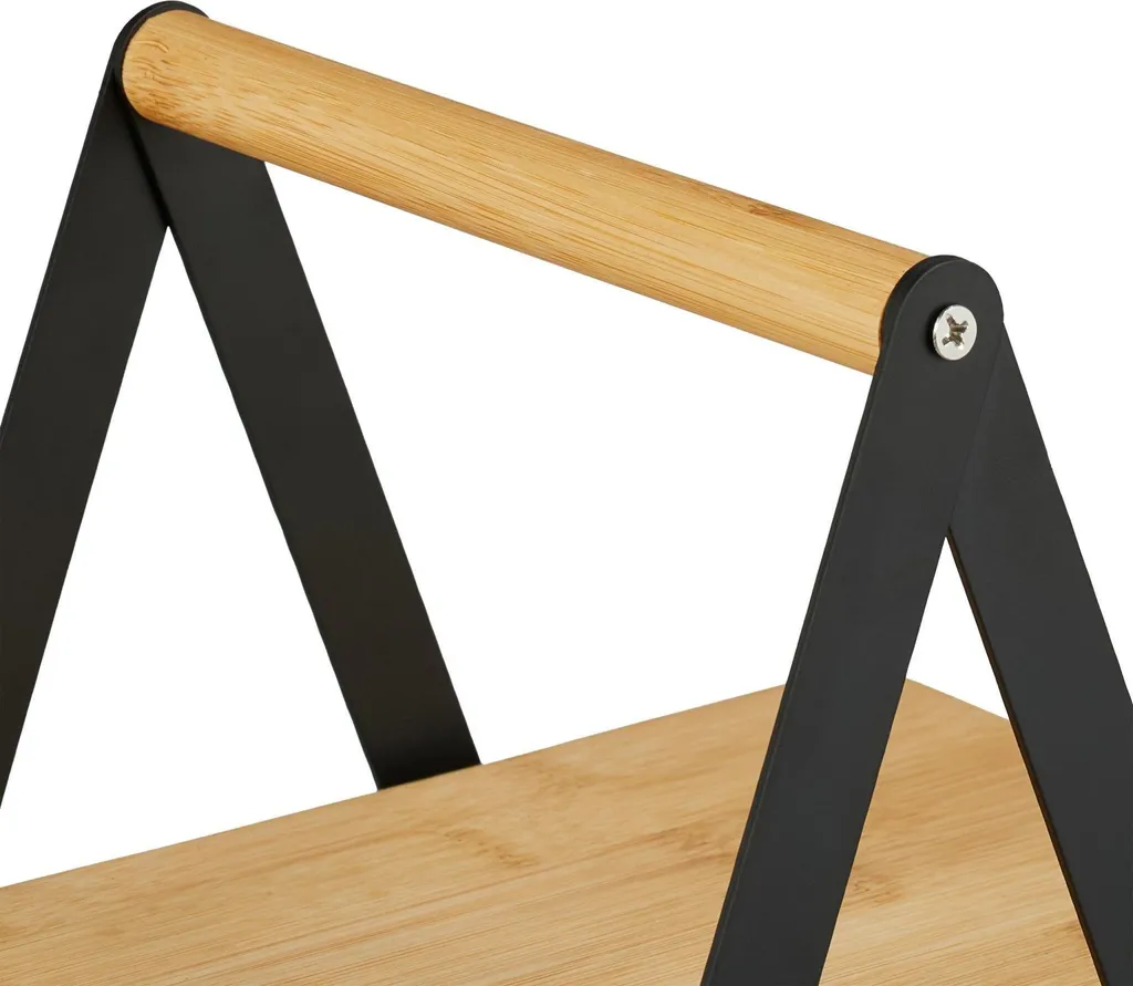 Présentoir à thé 8 compartiments en bois de bambou et structure métal