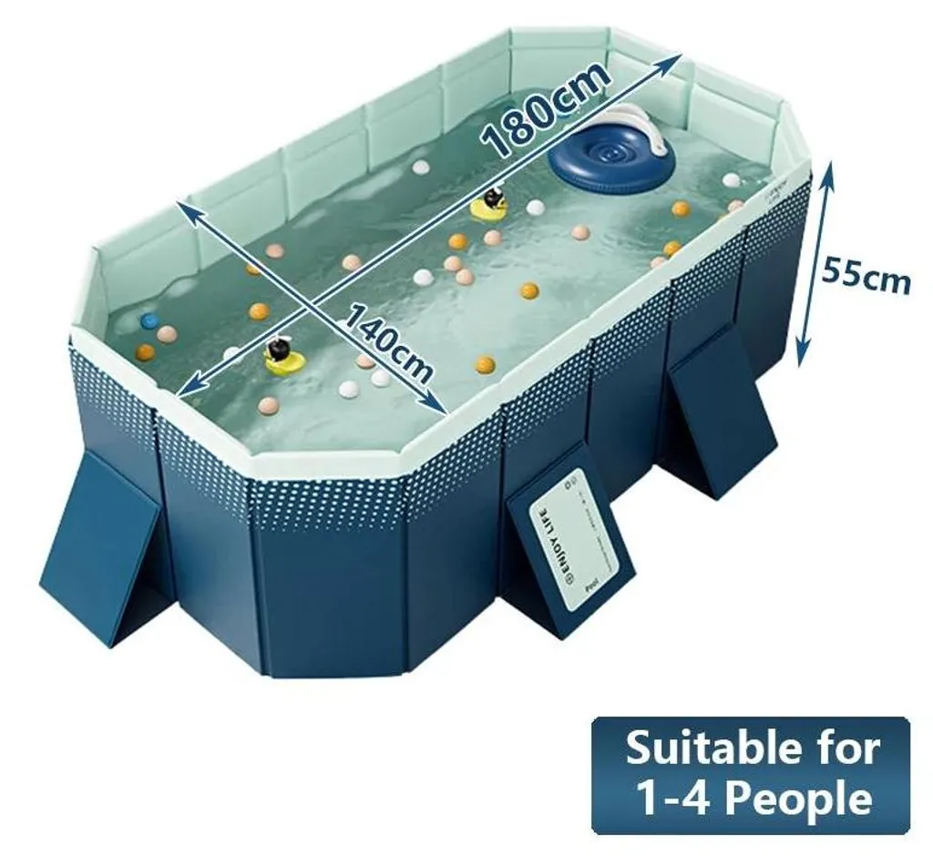 Bassin de jardin portable 180cm - Piscine familiale sans gonflage