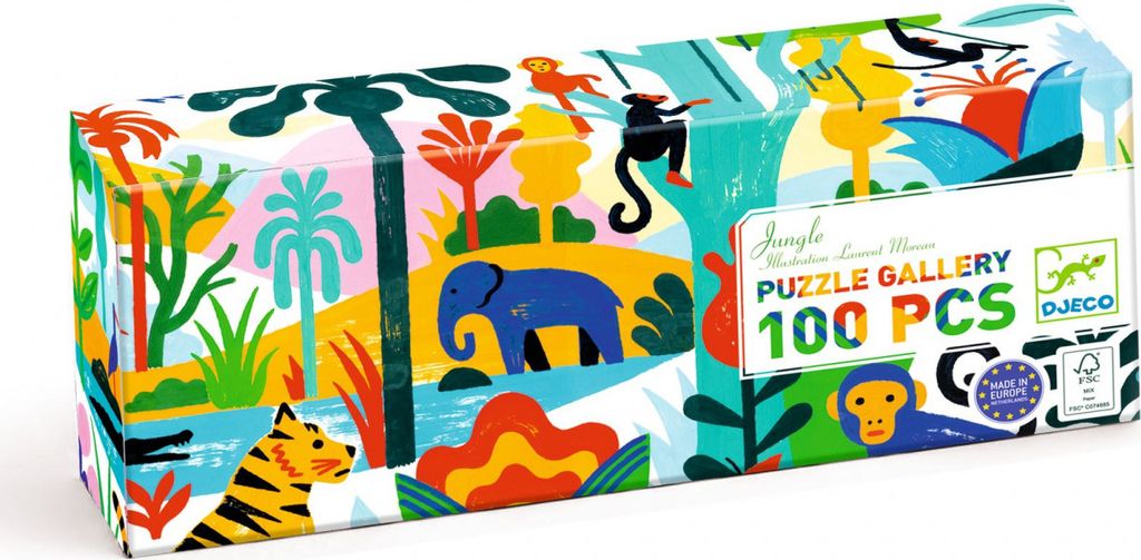 DJECO Panorama-Dschungel-Puzzle 100 Teile