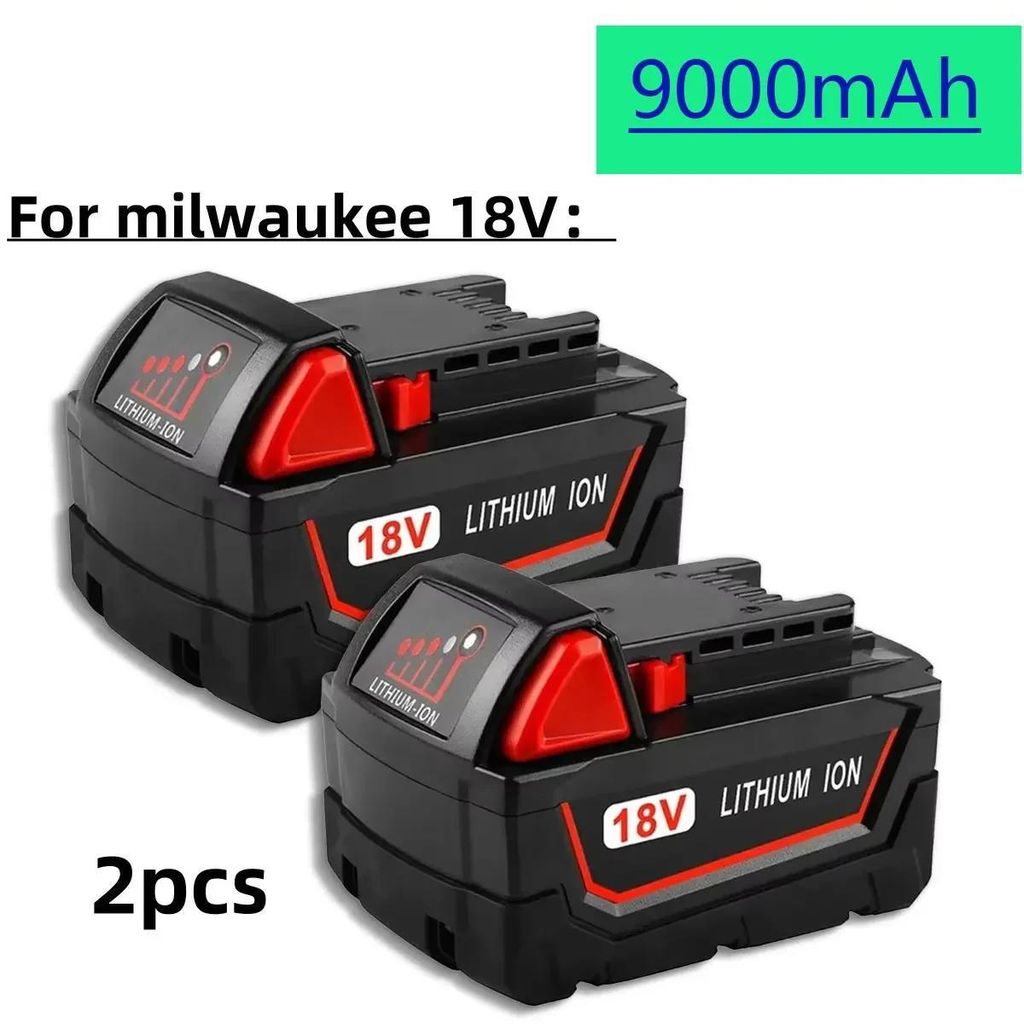 Akku für M18 Elektrowerkzeuge - Ersatzakku - 18V Li-Ion - 9,0Ah - 2er Pack - Nur Akkus - Wiederaufladbar