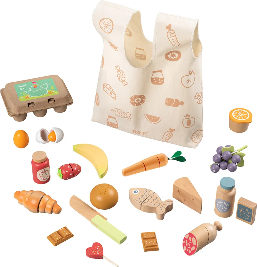 Howa 4895 Accessoires de Course en Bois avec Sac en Tissu, 25 Pièces