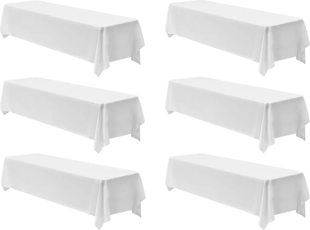 Tovaglie SucceBuy 6 Pezzi 228x335 Bianco - Protezione Tavolo Lavabile