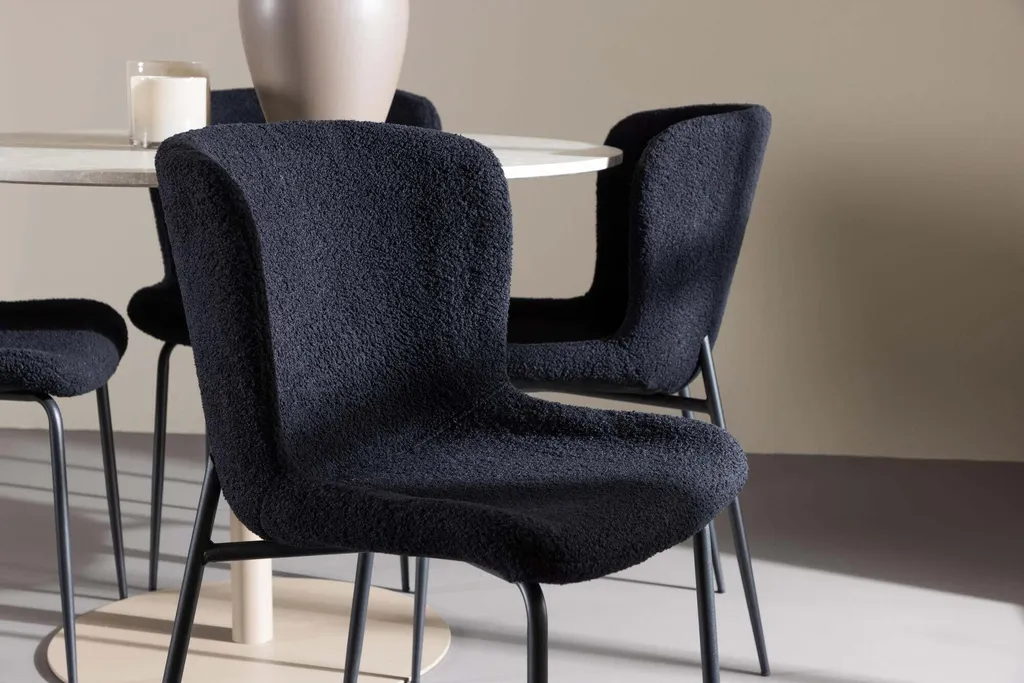 Chaise de salle à manger pour petit espace Modesto Noire 48cm Design - 6