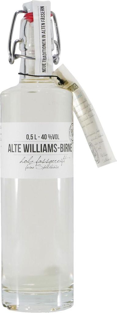 A clear studio shot of a bottle of alcohol.